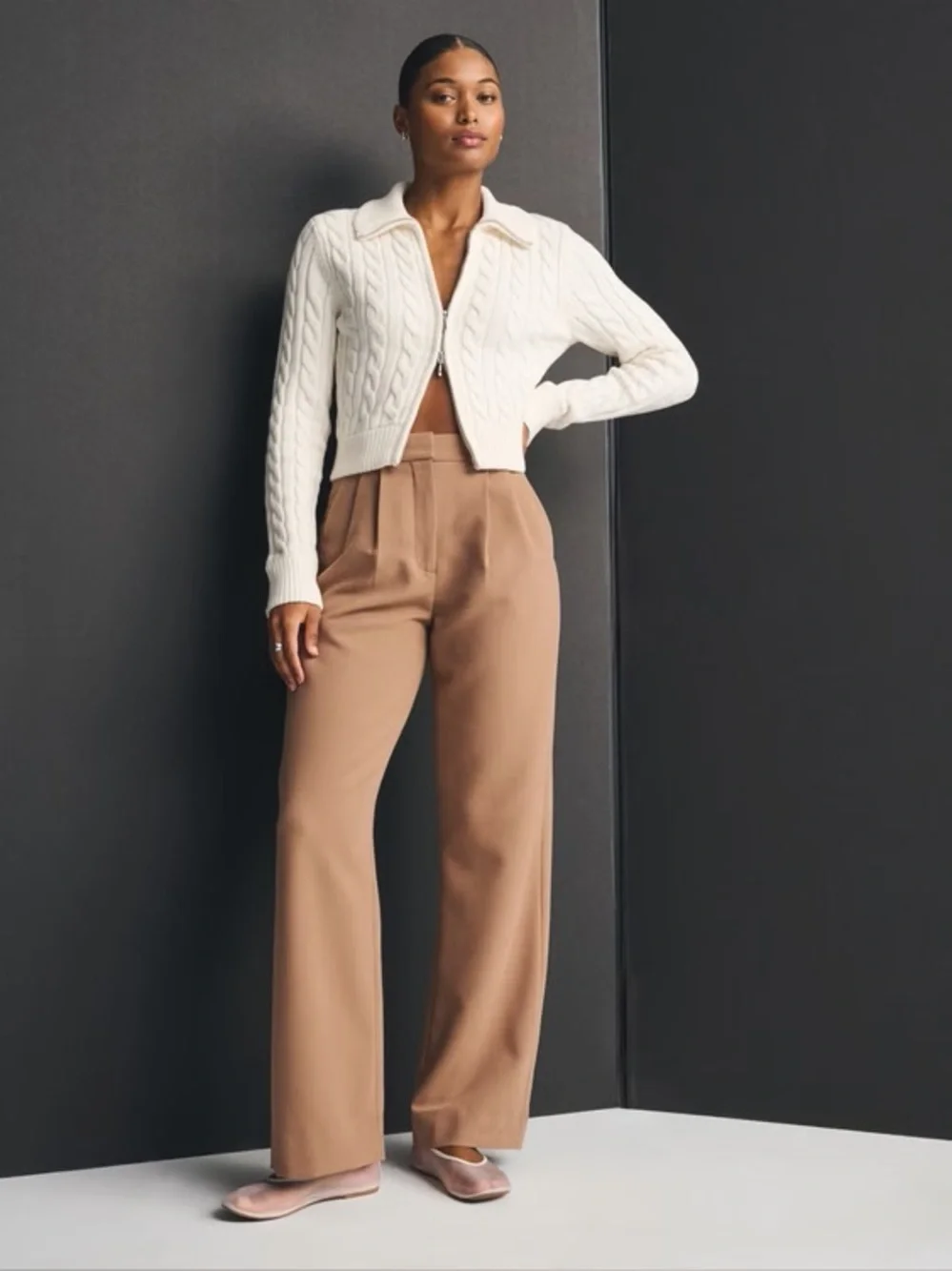 Curve Love A&F Sloane Tailored Wide Leg Pant - Picture 1 of 6